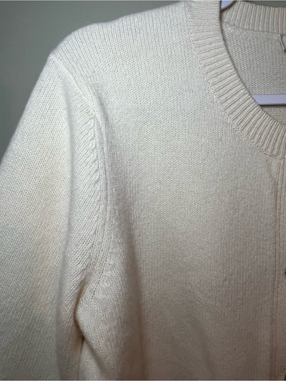 Tory Burch Cream Crystal-Button Knit Cardigan Wool Preppy L - Picture 4 of 11